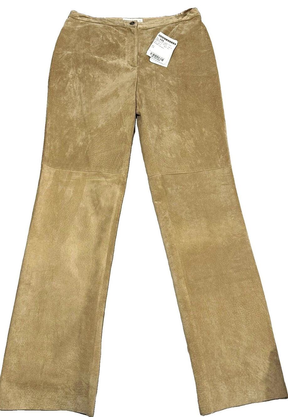 NWT- Doncaster Beige Suede Dress Pants Women’s Slim Straight Leg Stretch Size 8
